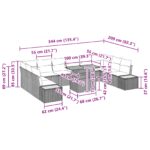 vidaXL 11-dielna záhradná jedálenská súprava s vankúšmi béžová poly ratan akácia – Obrázok 11