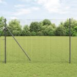 vidaXL Plotové stĺpy 52 ks Sivé Ø32 mm 210 cm Galvanizovaná oceľ