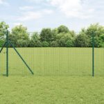 vidaXL Euro oplotenie s 7 stĺpikmi 1.4x10 m pozinkovaná oceľ zelená