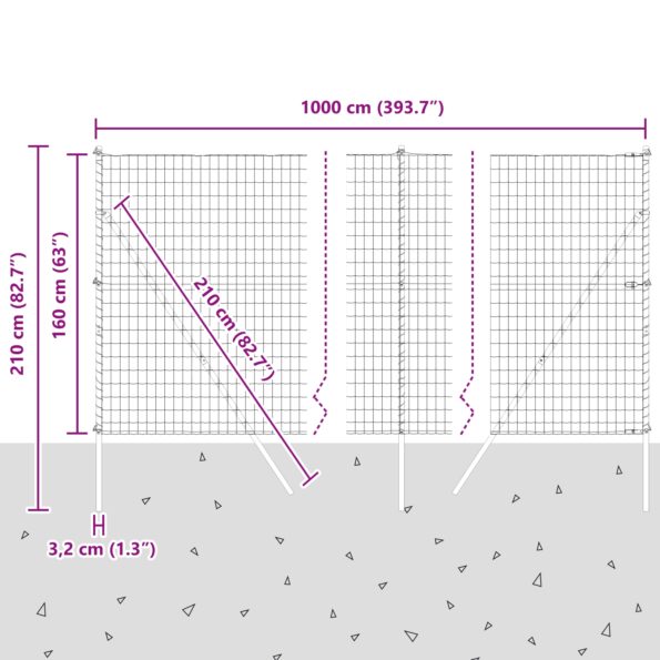 3350286_12.jpg vidaXL Euro plot s 7 stĺpmi 1,6x10 m pozinkovaná oceľ zelená – Obrázok 12