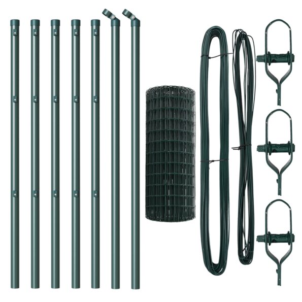 vidaXL Euro Plot s 7 tyčami 0.4x10 m Pozinkovaná oceľ Zelená – Obrázok 4