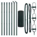 vidaXL Euro ohrada s 7 stĺpmi 0.6x10 m Galvanizovaná oceľ Zelená – Obrázok 4