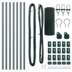 vidaXL Euro ohrada s 7 stĺpmi 0.6x10 m Galvanizovaná oceľ Zelená – Obrázok 5