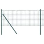 vidaXL Euro plot s 13 stĺpikmi 0.4x25 m pozinkovaná oceľ zelená – Obrázok 2