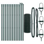 vidaXL Euro Plot s 13 stĺpmi 0.6x25 m Pozinkovaná oceľ Zelená – Obrázok 4