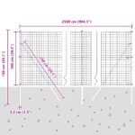 vidaXL Euro plot s 13 stĺpikmi 1x25 m pozinkovaná oceľ zelená – Obrázok 12