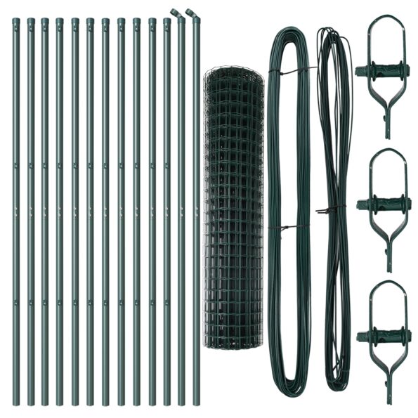 3350315_4.jpg vidaXL Euro Oplotenie s 13 stĺpmi 1.2x25 m Pozinkovaná oceľ Zelená – Obrázok 4