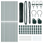 vidaXL Euro Oplotenie s 13 stĺpmi 1.2x25 m Pozinkovaná oceľ Zelená – Obrázok 5