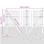 vidaXL Euro plot s 13 stĺpikmi 0.6x25 m pozinkovaná oceľ zelená – Obrázok 12