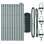 vidaXL Euro plot s 13 stĺpikmi 0.6x25 m pozinkovaná oceľ zelená – Obrázok 4