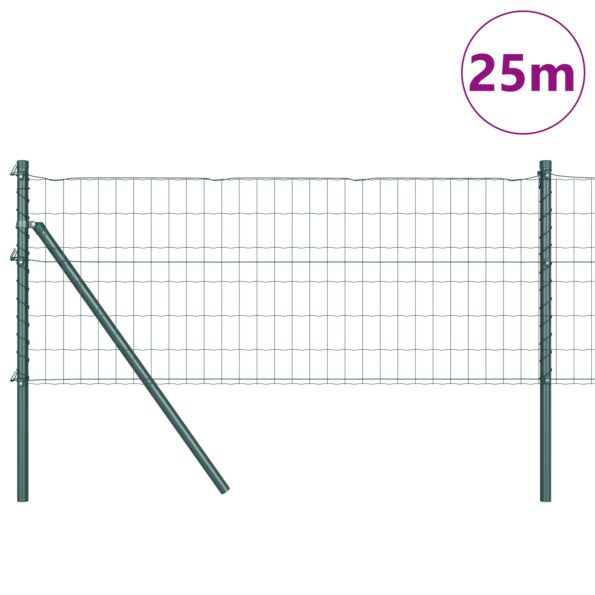 vidaXL Euro Fence s 13 stĺpikmi 0.8x25 m Galvanizovaný oceľový zelený – Obrázok 3