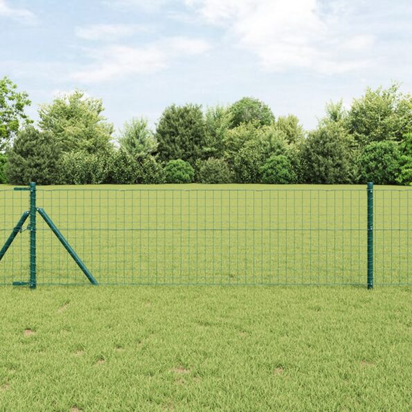 3350336_1.jpg vidaXL Euro oplotenie s 13 paličkami 0.4x50 m pozinkovaná oceľ zelená – Obrázok 1