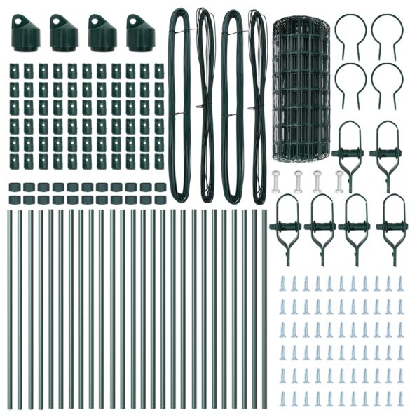 vidaXL Euro plot s 13 stĺpikmi 0.4x50 m pozinkovaná oceľ zelená – Obrázok 5