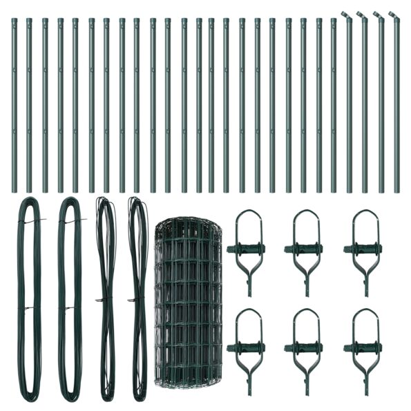 vidaXL Euro plot s 13 stĺpmi 0,6x50 m pozinkovaná oceľ zelená – Obrázok 4