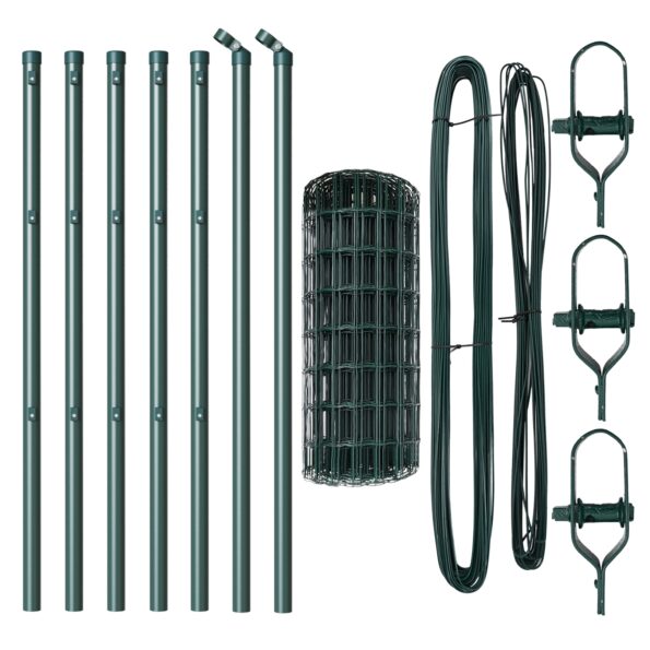 vidaXL Euro plot so 7 stĺpmi 0.4x10 m pozinkovaný oceľový zelený – Obrázok 4