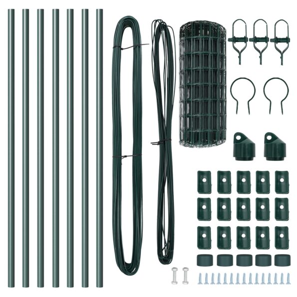 vidaXL Euro plot so 7 stĺpmi 0.4x10 m pozinkovaný oceľový zelený – Obrázok 5