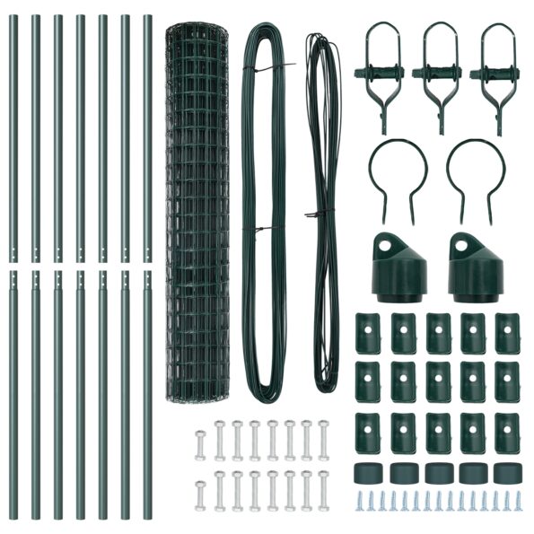 vidaXL Euro plot s 7 stĺpmi 1.6x10 m pozinkovaná oceľ zelená – Obrázok 5