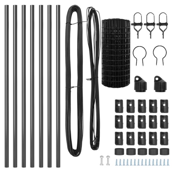 vidaXL Euro oplotenie s 7 stĺpmi 0.6x10 m pozinkovaná oceľ šedá – Obrázok 5