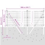 vidaXL Euro plot s 7 stĺpikmi 0.4x10 m Pozinkovaný plechový Sivý – Obrázok 12