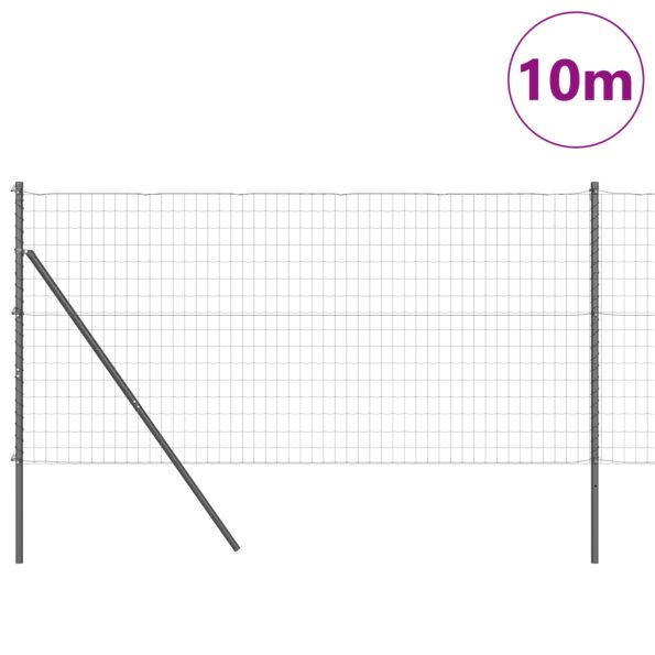 vidaXL Euro plot s 7 stĺpikmi 1,4x10 m pozinkovaná oceľ sivá – Obrázok 3