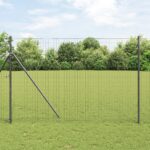 vidaXL Euro plot s 7 stĺpmi 1.6x10 m pozinkovanej ocele sivý