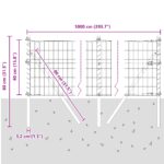 vidaXL Euro Oplôtok s 7 stĺpikmi 0.4x10 m Pozinkovaná oceľ Sivá – Obrázok 12