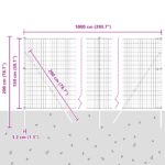 vidaXL Európsky plot so 7 stĺpmi 1.5x10 m pozinkovaná oceľ sivá – Obrázok 12