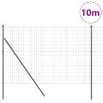 vidaXL Európsky plot so 7 stĺpmi 1.5x10 m pozinkovaná oceľ sivá – Obrázok 3