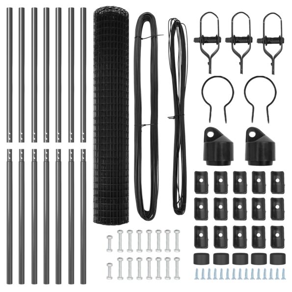vidaXL Európsky plot so 7 stĺpmi 1.5x10 m pozinkovaná oceľ sivá – Obrázok 5