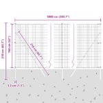 vidaXL Euro oplotenie s 7 stĺpikmi 1.6x10 m pozinkovaná oceľ sivá – Obrázok 12