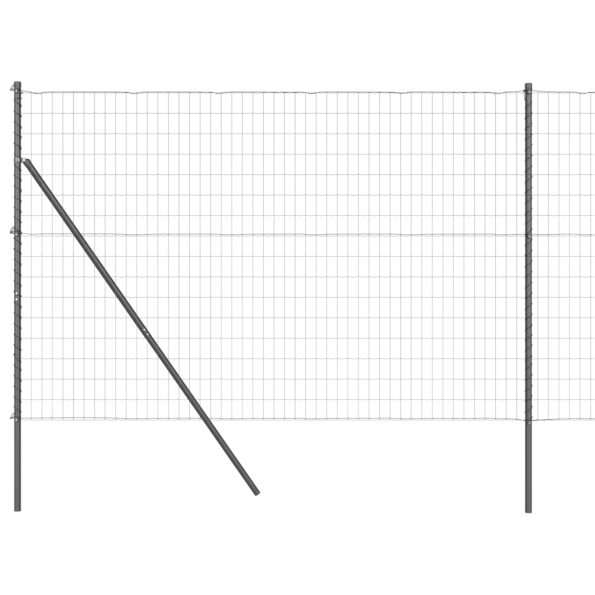 vidaXL Euro oplotenie s 7 stĺpikmi 1.6x10 m pozinkovaná oceľ sivá – Obrázok 2