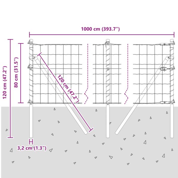 3350387_12.jpg vidaXL Euro Plot s 7 Stĺpikmi 0.8x10 m Pozinkovaná Oceľ Sivá – Obrázok 12