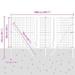 vidaXL Euro Oplotenie s 7 Stĺpmi 1x10 m Pozinkovaná Oceľ Šedá – Obrázok 12