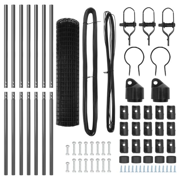 vidaXL Euro Oplotenie s 7 Stĺpmi 1x10 m Pozinkovaná Oceľ Šedá – Obrázok 6