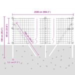 vidaXL Euro plot s 13 stĺpikmi 0,6x25 m pozinkovaná oceľ sivá – Obrázok 12