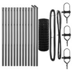 vidaXL Euro plot s 13 stĺpikmi 0,6x25 m pozinkovaná oceľ sivá – Obrázok 4