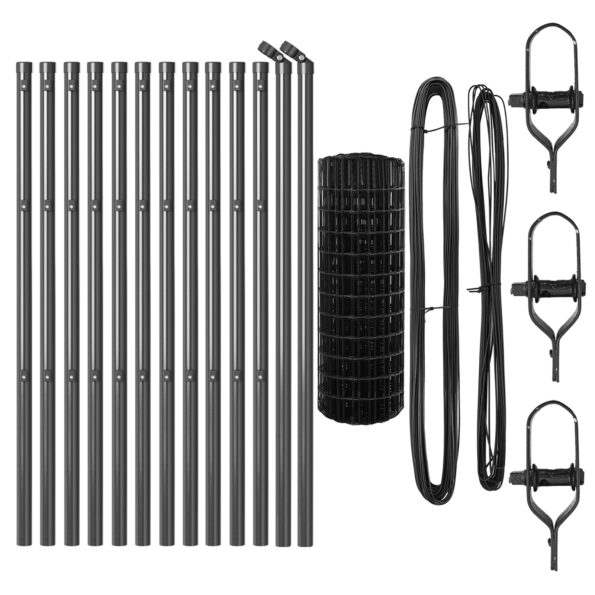 vidaXL Euro plot s 13 stĺpikmi 0,6x25 m pozinkovaná oceľ sivá – Obrázok 4