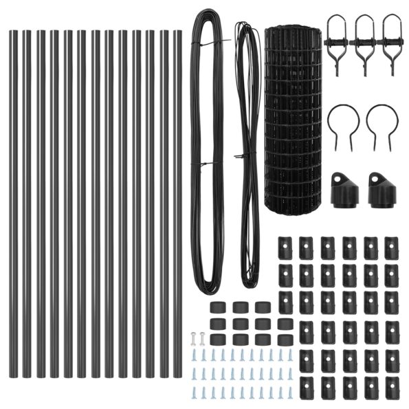 vidaXL Euro plot s 13 stĺpikmi 0,6x25 m pozinkovaná oceľ sivá – Obrázok 5