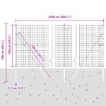 vidaXL Euro plot s 13 stĺpmi 1x25 m Galvanizovaná oceľ Sivá – Obrázok 12