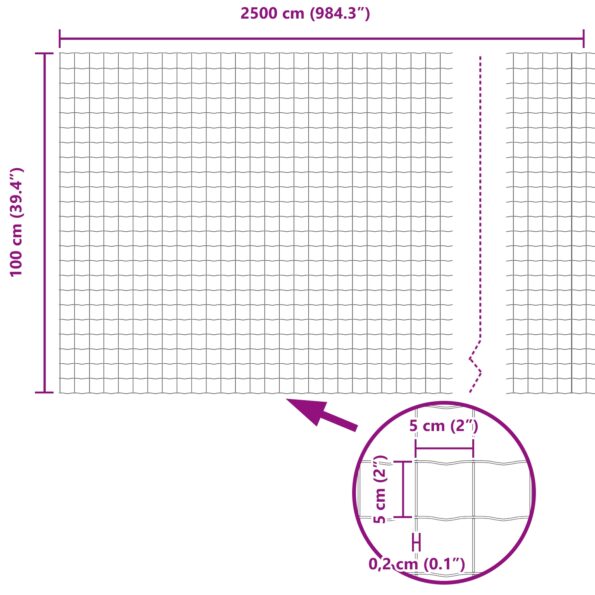 vidaXL Euro plot s 13 stĺpmi 1x25 m Galvanizovaná oceľ Sivá – Obrázok 13