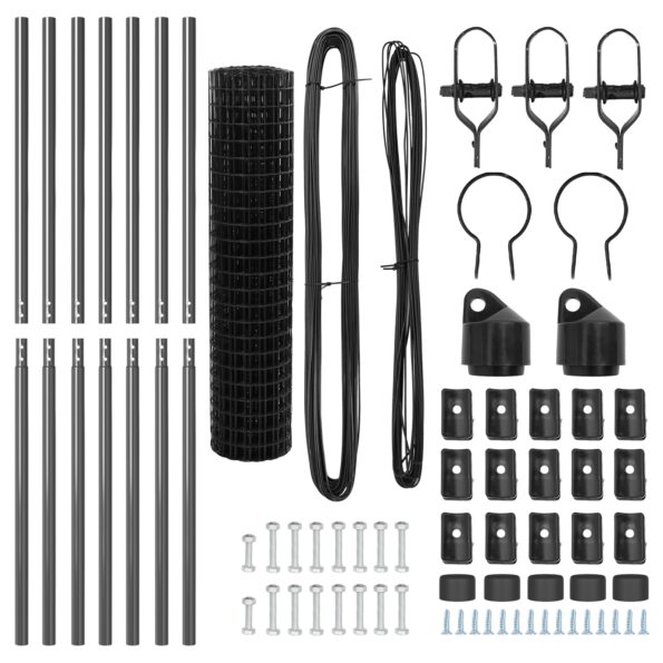vidaXL Euro plot s 13 stĺpmi 1.2x25 m pozinkovanej ocele šedý – Obrázok 5
