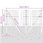 vidaXL Euro plot s 13 stĺpikmi 0.4x25 m pozinkovaná oceľ sivá – Obrázok 12