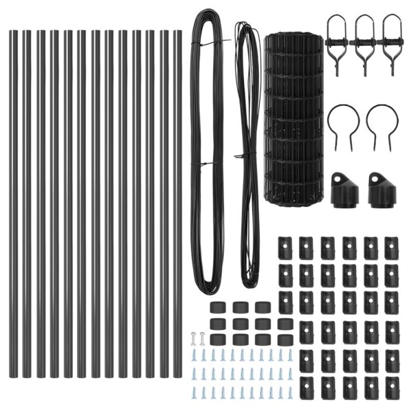 vidaXL Euro plot s 13 stĺpmi 0.6x25 m pozinkovaná oceľ sivá – Obrázok 5