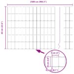 vidaXL Euro plot s 13 stĺpmi 0.6x25 m pozinkovaná oceľ sivá – Obrázok 13