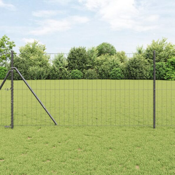 3350420_1.jpg vidaXL Euro plot so 13 stĺpmi 1.2x25 m pozinkovaná oceľ sivá – Obrázok 1