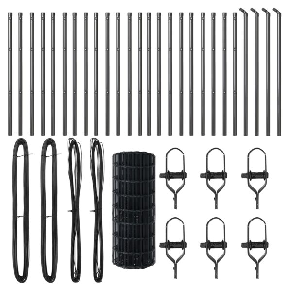 vidaXL Euro plot s 13 stĺpikmi 0.6x50 m pozinkovaná oceľ sivá – Obrázok 4