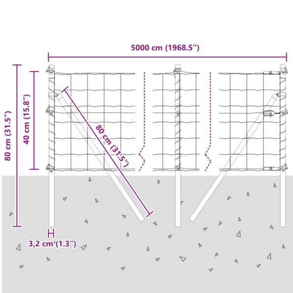 3350434_12.jpg vidaXL Euro oplotenie s 13 stĺpikmi 0,4x50 m galvanizovaná oceľ šedá – Obrázok 12