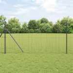 vidaXL Euro plot s 7 stožiarami 1.2x10 m pozinkovaná oceľ šedá