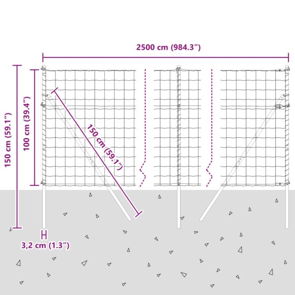 vidaXL Euro plot Sada 2 Sivý Oceľ 25 x 1 m Trvácny Euro plot – Obrázok 12