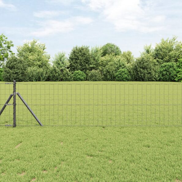 3350450_1.jpg vidaXL Euro plot s 13 stĺpikmi 0.6x50 m pozinkovaná oceľ v sivej farbe – Obrázok 1